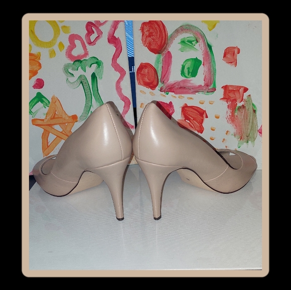 Style & Co Camel Bone Tan Stilettos Heel Peep Toe Shoes Sz 10 - Picture 3 of 9